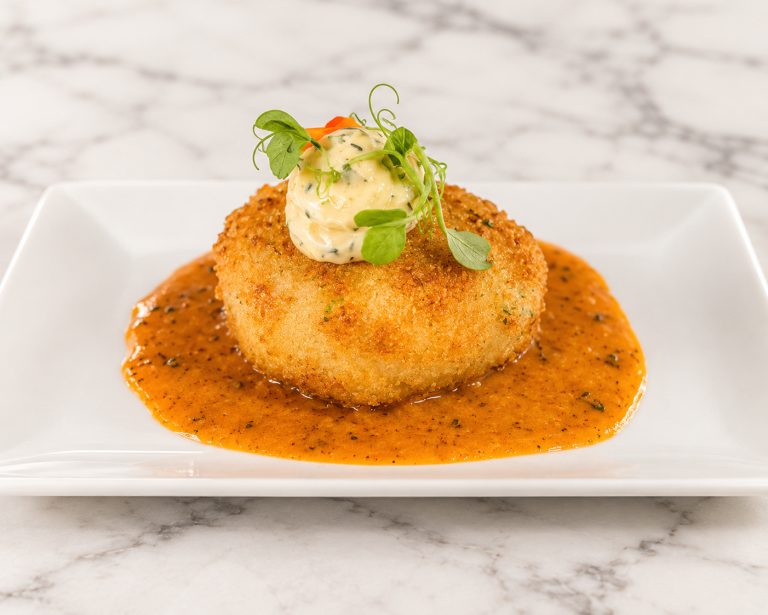 Buñuelo de bacalao con sobrasada de Mallorca
